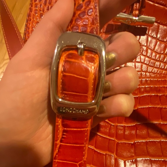 Longchamp Roseau Croc Embossed Crossbody Bag - Picture 10 of 15